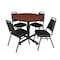 Kobe Kobe Round Table & Chair Set, Wood, Metal, Vinyl Top, Cherry TKB42RNDCH29BK - alternate 1
